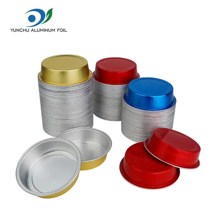 சுற்று கேக் பேக்கிங் மென்மையாய் அலுமினியத் தகடு கொள்கலன்கள்