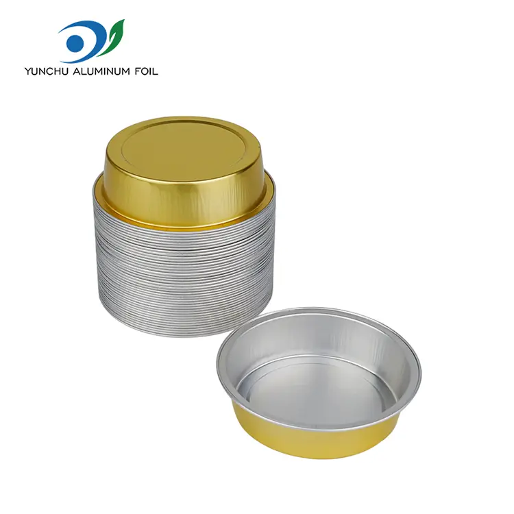 சுற்று கேக் பேக்கிங் மென்மையாய் அலுமினியத் தகடு கொள்கலன்கள்