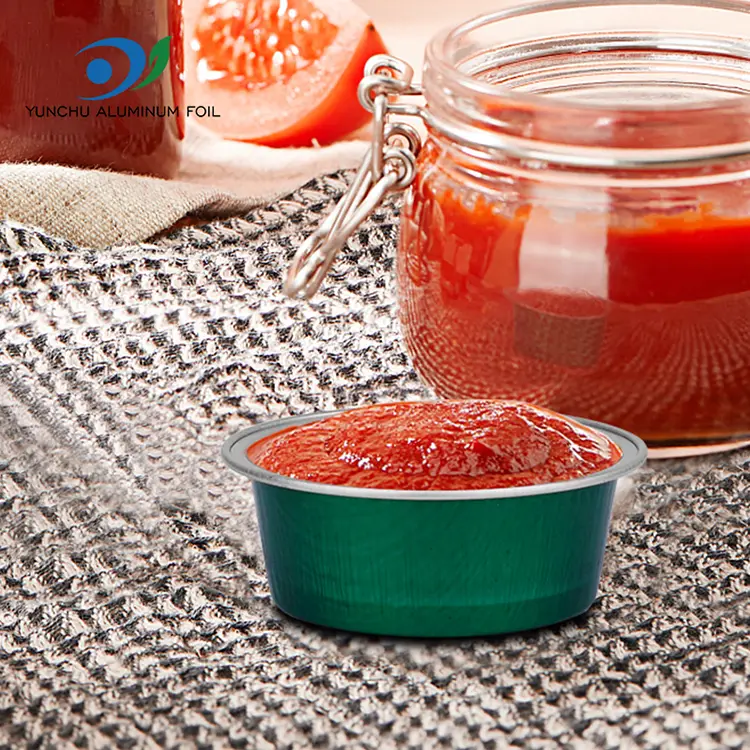 சுற்று இனிப்பு பேக்கிங் கோப்பைகள் மென்மையாய் அலுமினியத் தகடு கொள்கலன்கள்