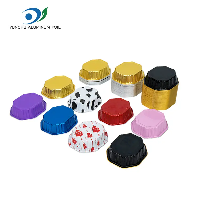 சிறப்பு வடிவ கேக் கப் மென்மையாய் அலுமினியத் தகடு கொள்கலன்கள்
